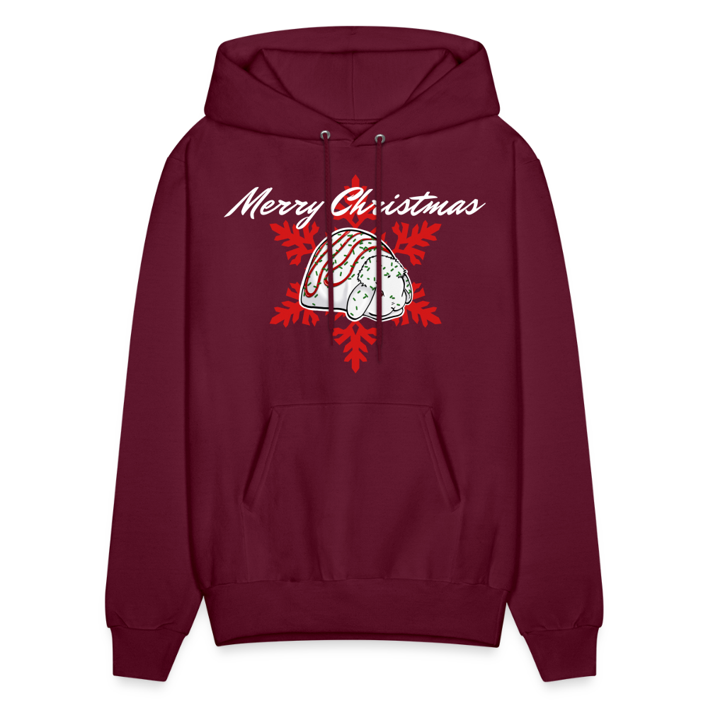 Christmas Mini Lop Men's Hoodie - burgundy