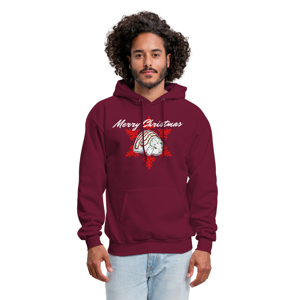 Christmas Mini Lop Men's Hoodie - burgundy