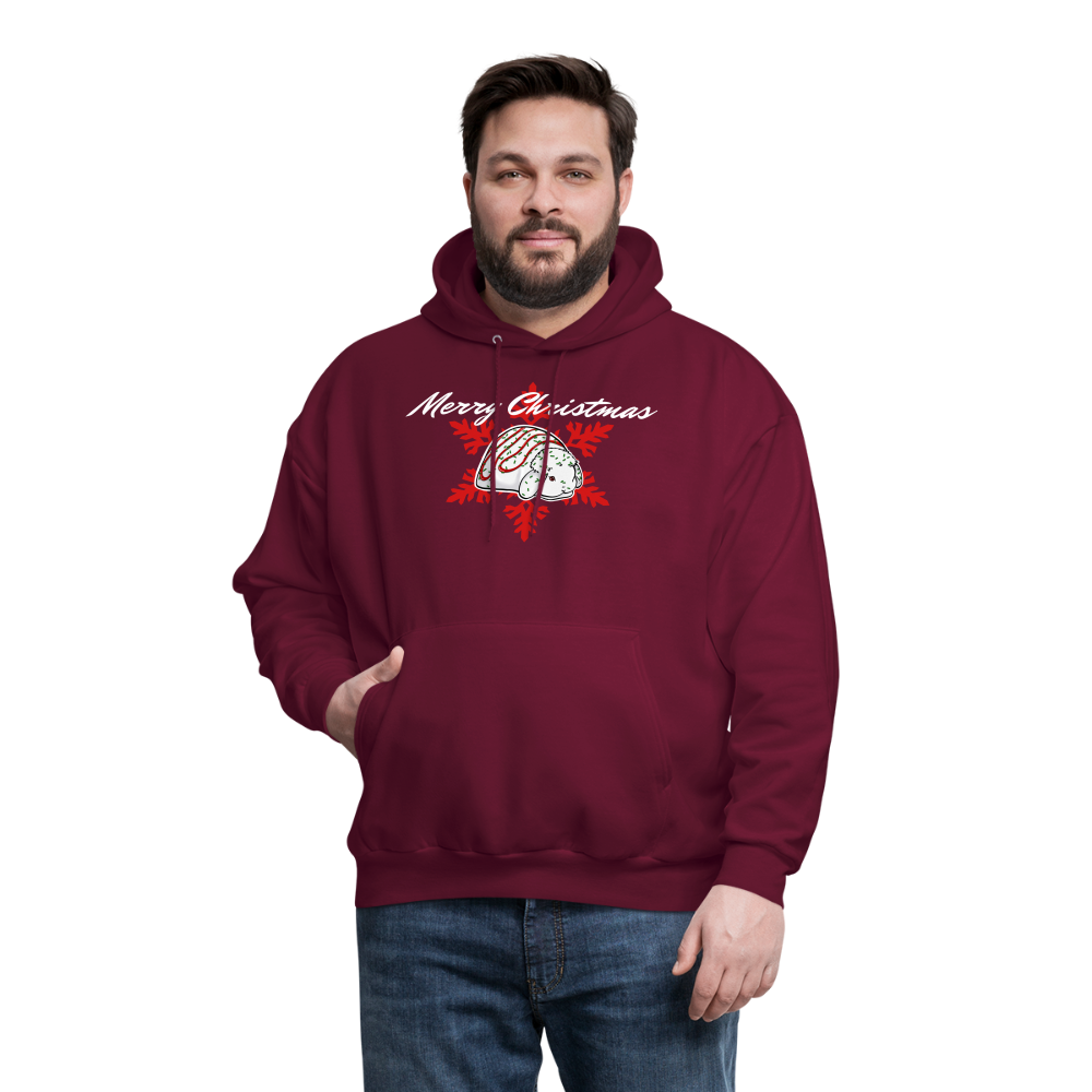 Christmas Mini Lop Men's Hoodie - burgundy