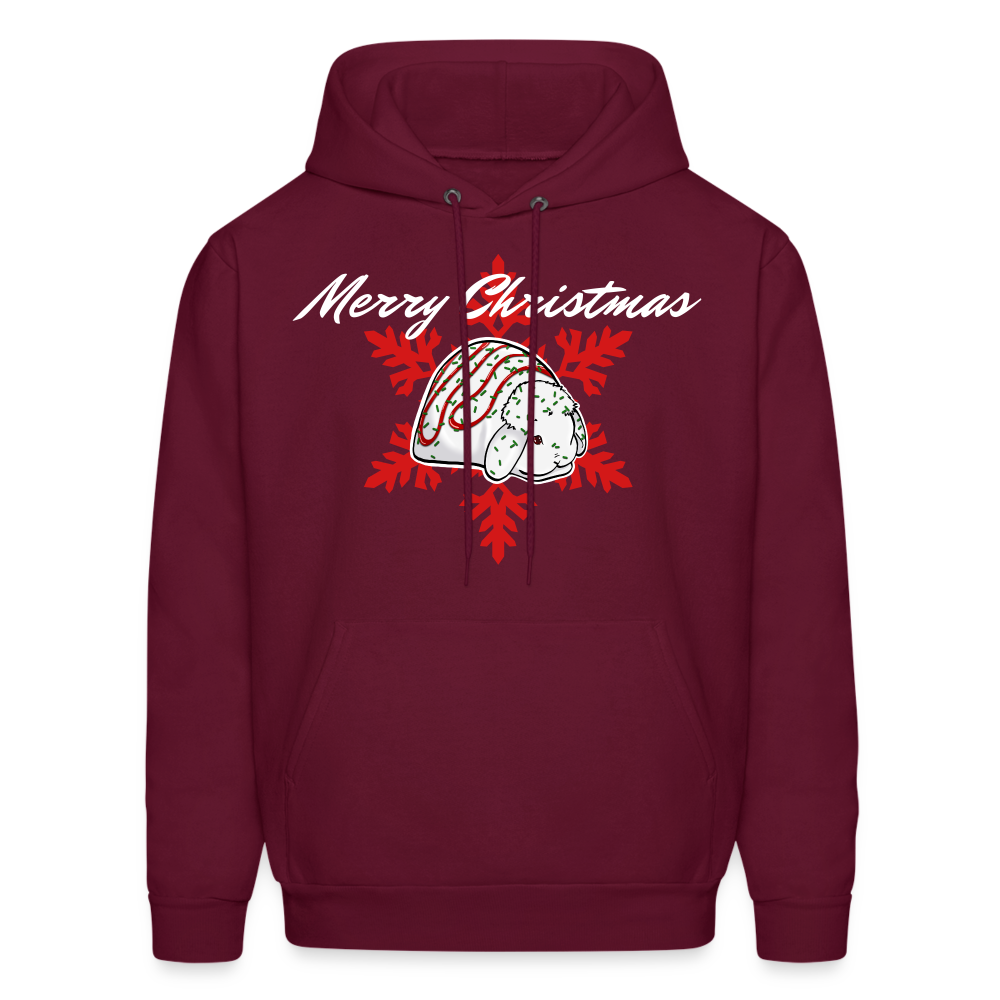 Christmas Mini Lop Men's Hoodie - burgundy