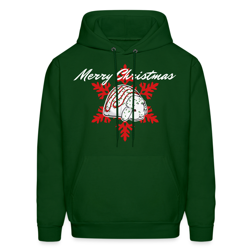 Christmas Mini Lop Men's Hoodie - forest green