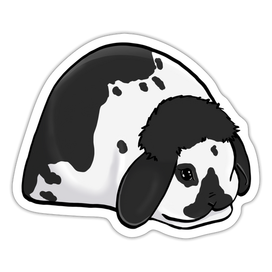 Broken Black Mini Lop Sticker - white matte