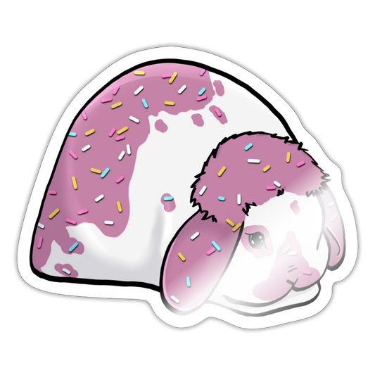 Pink Sprinkle Mini Lop Sticker - white glossy