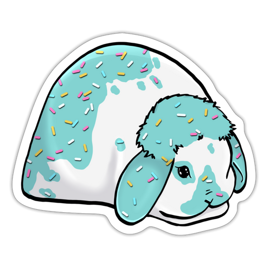 Blue Sprinkle Mini Lop Sticker - white matte