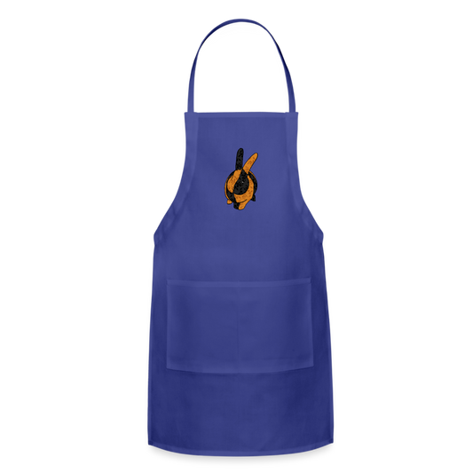 Black Japanese Harlequin Adjustable Apron - royal blue