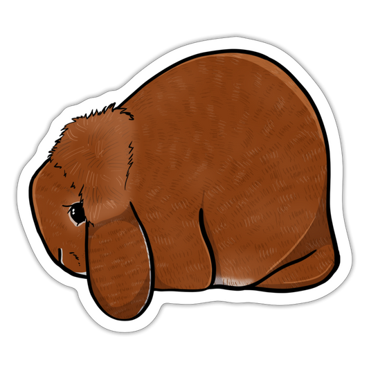 Orange Side Mini Lop Sticker - white matte