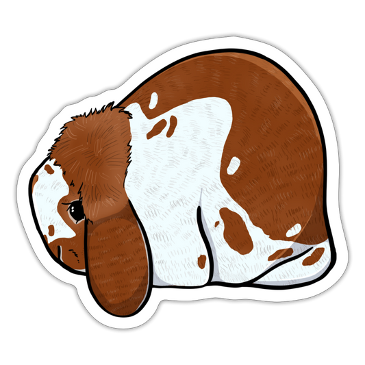 Broken Orange Side Mini Lop Sticker - white matte