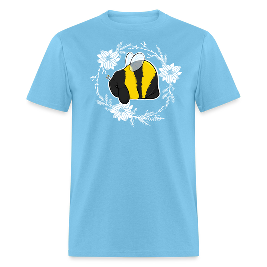 Bee Mini Lop Floral Unisex Classic T-Shirt - aquatic blue