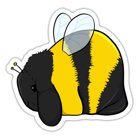 Bee Mini Lop Sticker - white matte