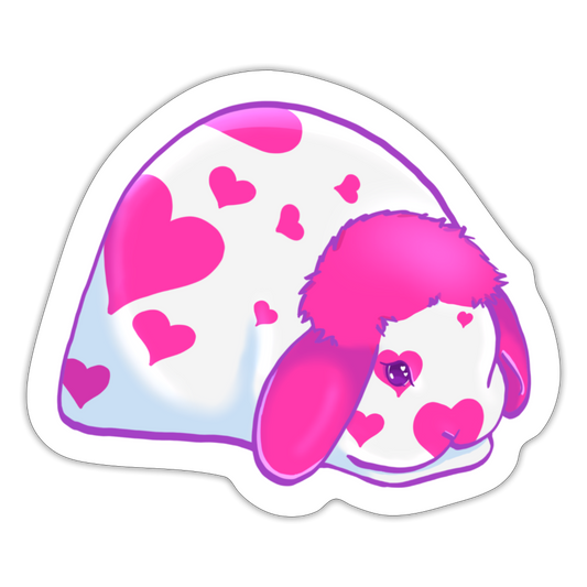 Valentines Mini Lop Sticker - white matte