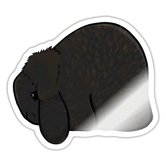 Black Gold Tip Steel Mini Lop Sticker - white glossy